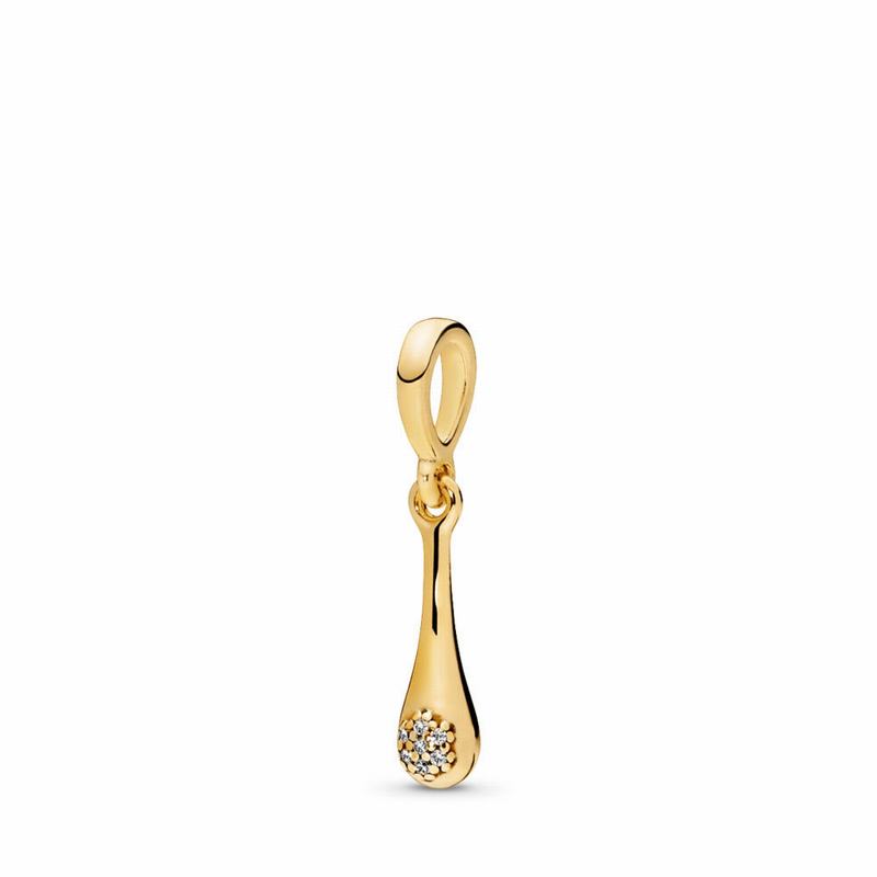 Pandora Shine™ Modern Lovepods™ Pendant - 18ct Gold Plated/Cubic Zirconia - Canada | QA3692AM